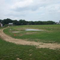 The pond installed and completed on the Sonnenberg Village campus.